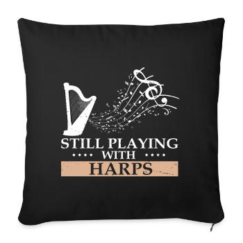 Conceptions de joueurs de harpe pour les conceptions de joueurs de harpe - Housse de coussin décorative 45 x 45 cm - noir - Devant