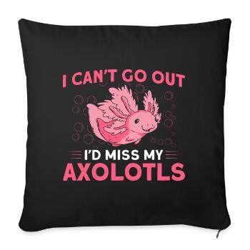 Axolotl Axolotl Propriétaire Axolotl Amphibian Gift - Housse de coussin décorative 45 x 45 cm - noir - Devant