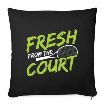 Tennisplatz Spruch Für Tennis - Sofakissenbezug 45 x 45 cm - Schwarz - Vorne