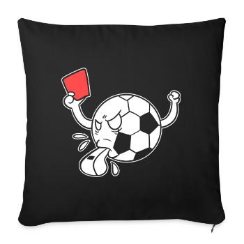 Funny Soccer Ball Sportbeamter - Sofakissenbezug 45 x 45 cm - Schwarz - Vorne