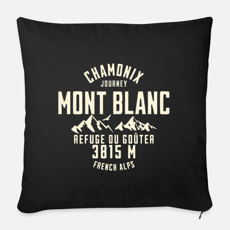 Chamonix journey Base camp - Housse de coussin décorative 45 x 45 cm - noir