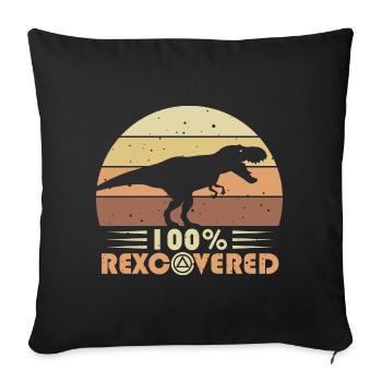 Foi Sobriété Vie sobre Dépendance T-Rex - Housse de coussin décorative 45 x 45 cm - noir - Devant