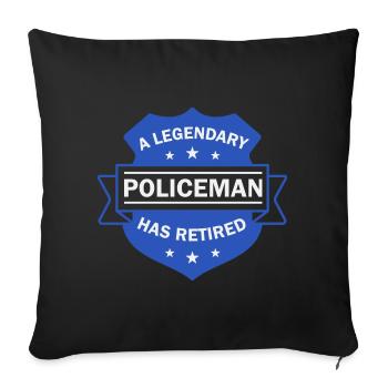 Retired Police Officer Police Retiree - Sofa pillowcase 17,3'' x 17,3'' (45 x 45 cm) - black - Front