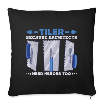 Beruf Bester Fliesenleger Geschenk-Idee - Sofakissenbezug 45 x 45 cm - Schwarz - Vorne