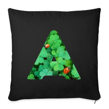 Shamrocks A - Sofa pillowcase 17,3'' x 17,3'' (45 x 45 cm) - black - Front