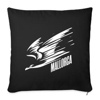 Mallorca Dive Low Flyer Seagull Vacation T-Shirt - Sofa pillowcase 17,3'' x 17,3'' (45 x 45 cm) - black - Front