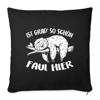 Süßes schläfriges Faultier - Sofakissenbezug 45 x 45 cm - Schwarz - Vorne