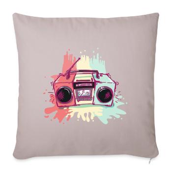 Ghetto Blaster enregistreur de cassettes - Housse de coussin décorative 45 x 45 cm - taupe clair - Devant