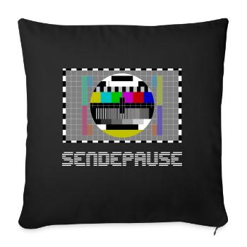 TV Fernsehen Männer Gaming PC Retro Lustig Sprüche - Sofakissenbezug 45 x 45 cm - Schwarz - Vorne