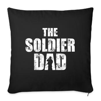 Soldats. Père. Soldat. Forces armées. - Housse de coussin décorative 45 x 45 cm - noir - Devant