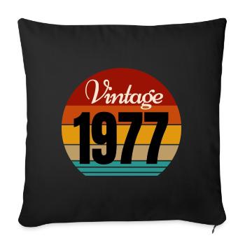 Jahrgang 1977 - Sofakissenbezug 45 x 45 cm - Schwarz - Vorne