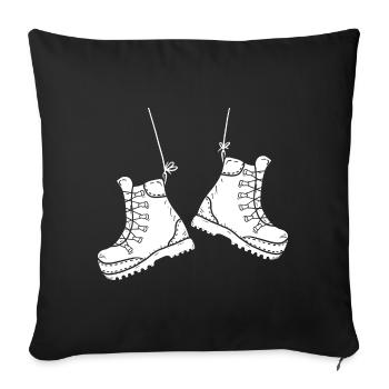 Hiking Boots Hiking Camping Adventure Trekking - Sofa pillowcase 17,3'' x 17,3'' (45 x 45 cm) - black - Front
