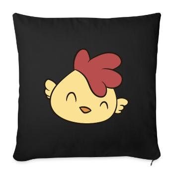 Poulet - Happy Chick - Housse de coussin décorative 45 x 45 cm - noir - Devant