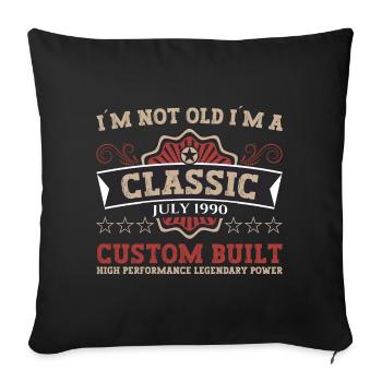 32nd birthday vintage 1990 July Gifts Men - Sofa pillowcase 17,3'' x 17,3'' (45 x 45 cm) - black - Front