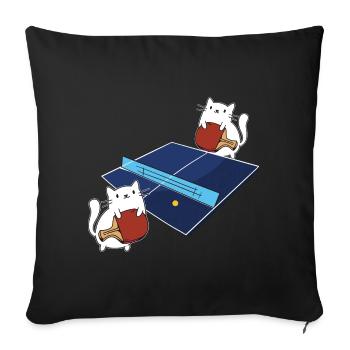 Table Tennis Outfit Women's Cat - Sofa pillowcase 17,3'' x 17,3'' (45 x 45 cm) - black - Front