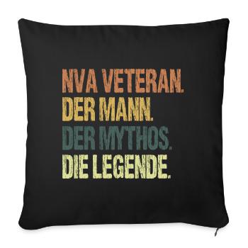 Stolzer NVA Veteran der DDR Armee - Sofakissenbezug 45 x 45 cm - Schwarz - Vorne
