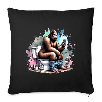 Faire des trucs impertinents Drôle Bigfoot - Housse de coussin décorative 45 x 45 cm - noir - Devant