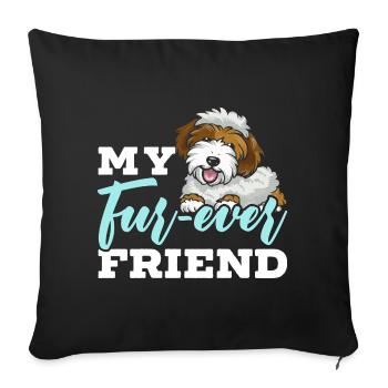 Cute Sheepadoodle Dog - Sofa pillowcase 17,3'' x 17,3'' (45 x 45 cm) - black - Front