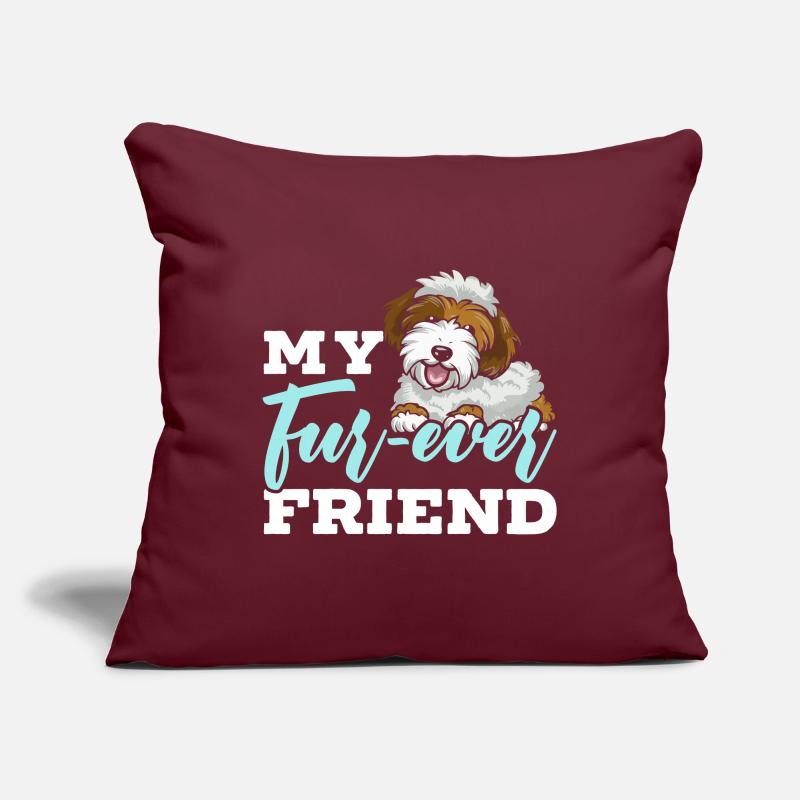 Chien Sheepadoodle mignon Housse de coussin décorative 45 x 45 cm