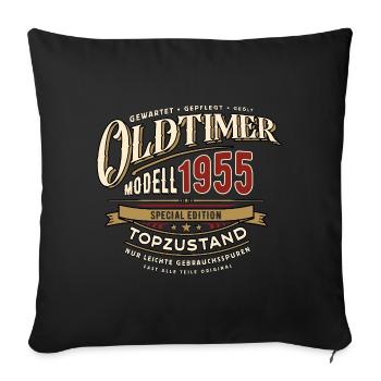 Oldtimer Modell 1955 - Geburtstag - Jahrgang - Sofakissenbezug 45 x 45 cm - Schwarz - Vorne