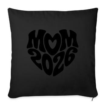 Maman 2026 Forme de coeur Maman Bébé Forme de coeur Maman 2026 - Housse de coussin décorative 45 x 45 cm - noir - Devant
