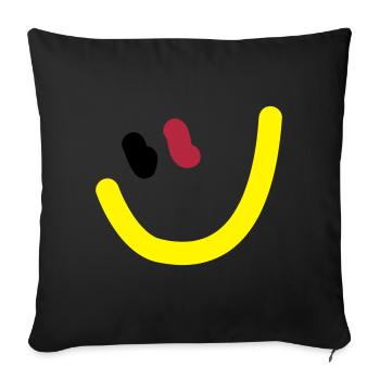 EM2018 DE (Smiley) - Sofakissenbezug 45 x 45 cm - Schwarz - Vorne