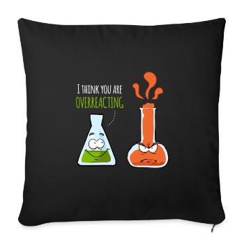 Drôle étudiant chimie nerd geek prof - Housse de coussin décorative 45 x 45 cm - noir - Devant