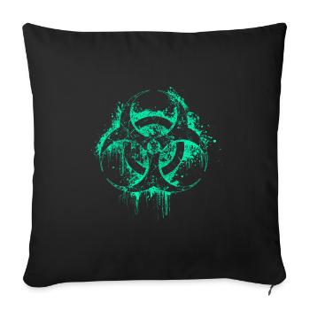biohazard bio zombie biohazard halloween - Sofa pillowcase 17,3'' x 17,3'' (45 x 45 cm) - black - Front