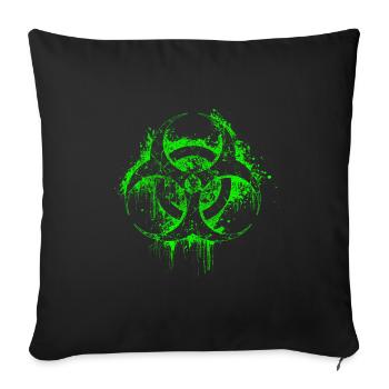 cyber-gothique biohazard métal biohazard - Housse de coussin décorative 45 x 45 cm - noir - Devant