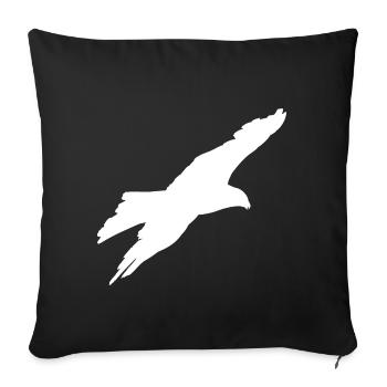 aigle glissant - Housse de coussin décorative 45 x 45 cm - noir - Devant
