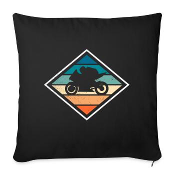 Racing motorcycle motorcycle vintage - Sofa pillowcase 17,3'' x 17,3'' (45 x 45 cm) - black - Front