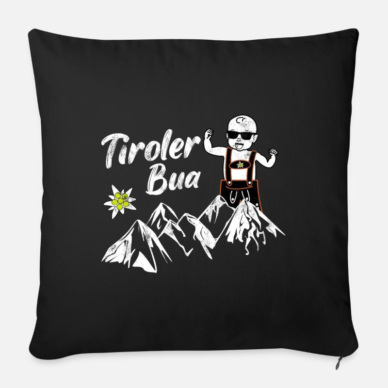 Tiroler Bua Österreich Berge Geschenkidee Tirol - Sofakissenbezug 45 x 45 cm - Schwarz
