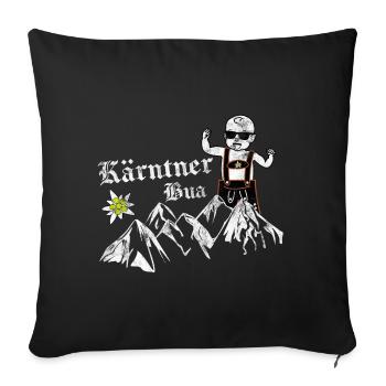 Kärnten Seen Kärntner Nudel Bua Lausbua Geschenk - Sofakissenbezug 45 x 45 cm - Schwarz - Vorne
