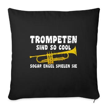 Trompete Trompeter Musiker Blasmusik Jazz Lehrer - Sofakissenbezug 45 x 45 cm - Schwarz - Vorne