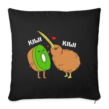 kiwi-oiseau kiwi - Housse de coussin décorative 45 x 45 cm - noir - Devant