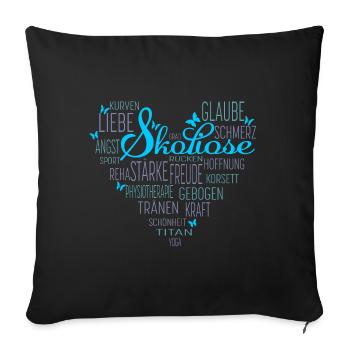 Skoliose awareness Herz - Sofakissenbezug 45 x 45 cm - Schwarz - Vorne