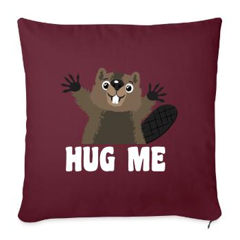 Hug me Biber - Sofakissenbezug 45 x 45 cm - Burgunderrot - Vorne