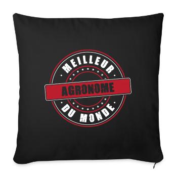 Meilleur agronome profession métier humour - Housse de coussin décorative 45 x 45 cm - noir - Devant
