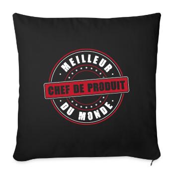 Meilleur chef de produit profession métier humour - Housse de coussin décorative 45 x 45 cm - noir - Devant