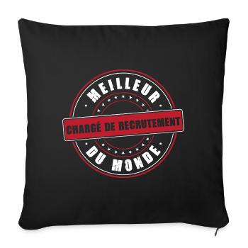 Meilleur chargé de recrutement ressources humaines - Housse de coussin décorative 45 x 45 cm - noir - Devant