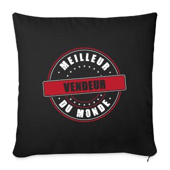 Meilleur vendeur profession métier commercial - Housse de coussin décorative 45 x 45 cm - noir - Devant