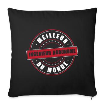Meilleur ingénieur agronome profession métier cool - Housse de coussin décorative 45 x 45 cm - noir - Devant