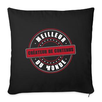 Meilleur créateur de contenus vidéo audio article - Housse de coussin décorative 45 x 45 cm - noir - Devant