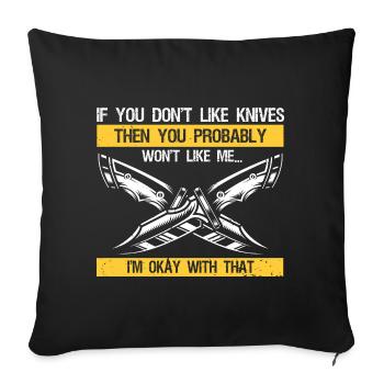 Knife Collector Designs Messerfan Knife Maker - Sofa pillowcase 17,3'' x 17,3'' (45 x 45 cm) - black - Front
