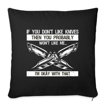 Knife Collector Designs Messerfan Knife Maker - Sofa pillowcase 17,3'' x 17,3'' (45 x 45 cm) - black - Front