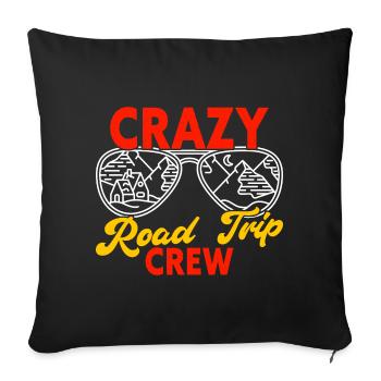 Crazy Road Trip Crew Family Travel - Sofa pillowcase 17,3'' x 17,3'' (45 x 45 cm) - black - Front