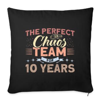 10th Wedding Anniversary Couple Design 10 Years of Marriage - Sofa pillowcase 17,3'' x 17,3'' (45 x 45 cm) - black - Front