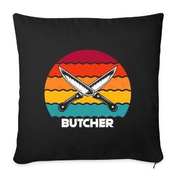 Butcher Butcher Butcher Butcher’s Shop Cadeau - Housse de coussin décorative 45 x 45 cm - noir - Devant