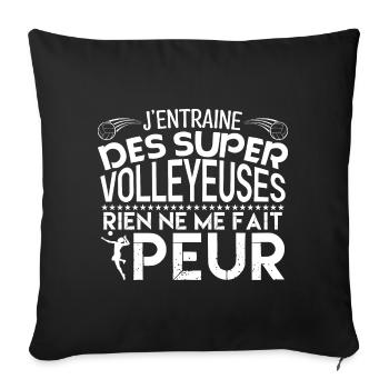 Volleyball coach Entraineur coach Volleyball !! - Housse de coussin décorative 45 x 45 cm - noir - Devant