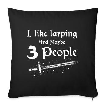Citation Larper pour les jeux de rôle GN et fantastiques - Housse de coussin décorative 45 x 45 cm - noir - Devant
